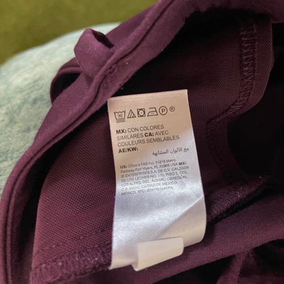 Chico's slacks trousers pants women's 14 purple eggplant straight leg work wear - Picture 9 of 14